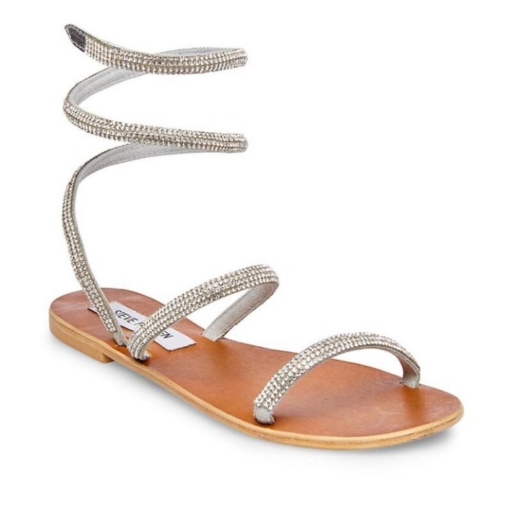 Garnish Rhinestone Embellished Flats Sandals